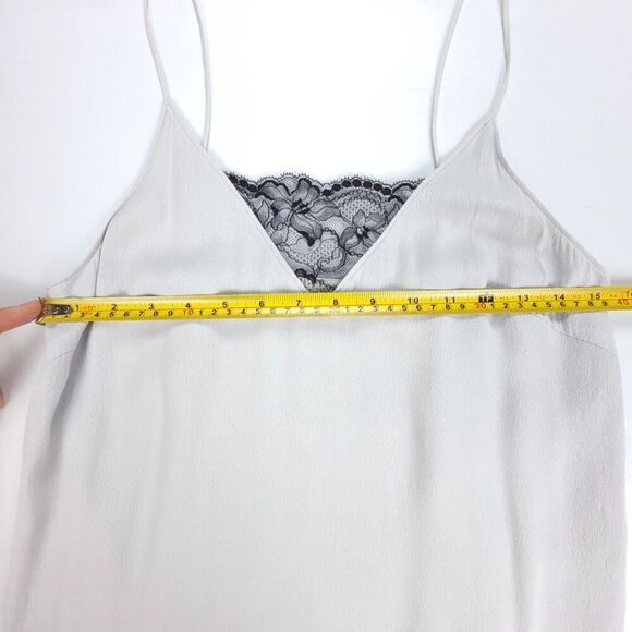 ARITZIA Wilfred 90s Lingerie Lace Mini Slip Dress Gray Small Minimal Clean Girl - Picture 3 of 8